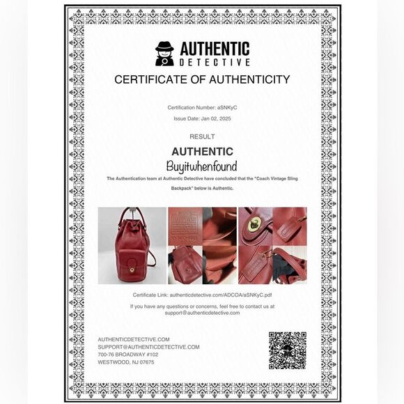 M COACH Vintage Red Glove Tanned Leather Large Sling Backpack Knapsack 9992 COA - Picture 2 of 15